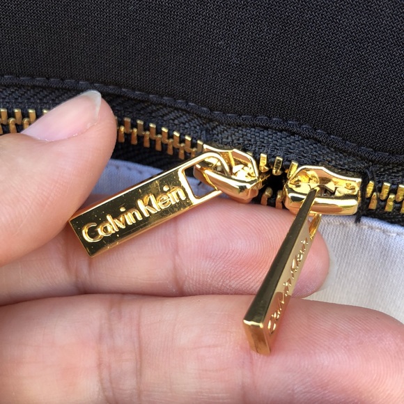 Worn once! - CALVIN KLEIN Sleeveless Blouse w/Decorative Gold Zippers - Picture 2 of 5